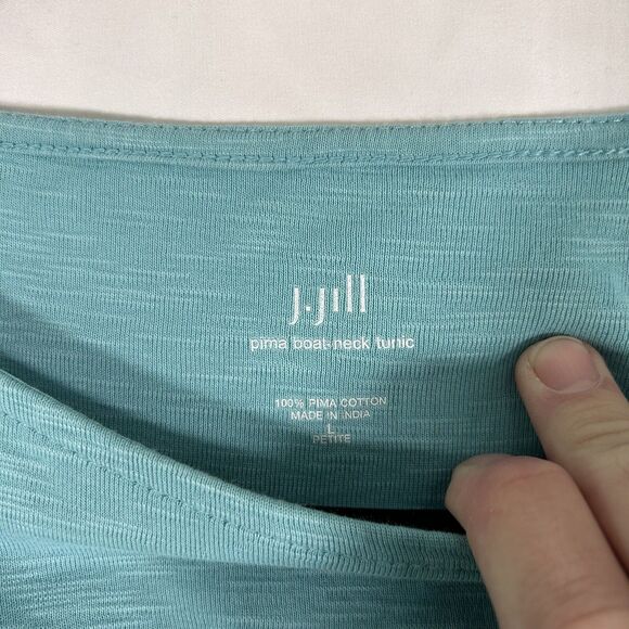 J Jill Blouse Women's Large Petite Round Neck Long Sleeve Pima Cotton Pullover - Picture 4 of 7